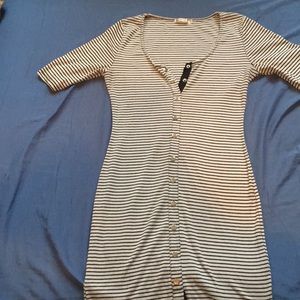 Striped button down dress